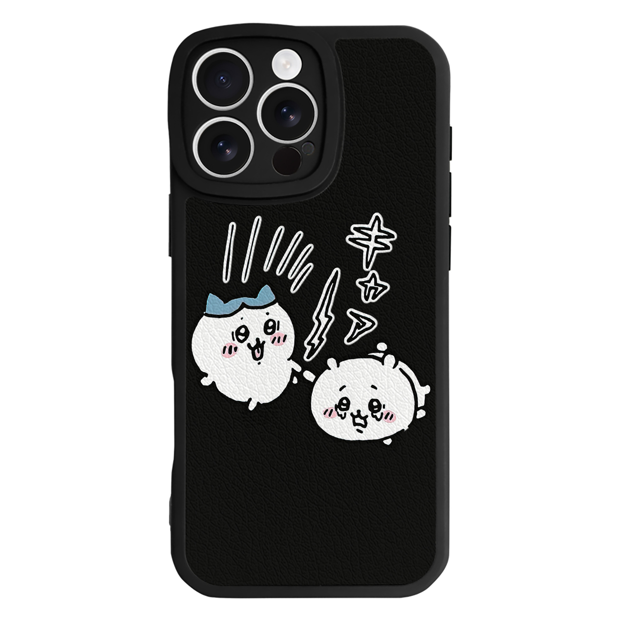 （画像用） ちいかわ ハチワレ Chii-kawa hachiware 【iPhone 16シリーズ対応】シリコンスマホケース（レザー調） 材質：シリコン